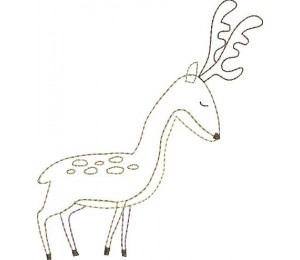 Stickdatei - Rehlein Fransenappli